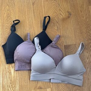 Kindred Bravely nursing/pumping bra bundle- Black, Mauve, and Beige
